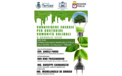 Comunità Energetiche, Terlizzi accelera: grande partecipazione e obiettivo 1.000 adesioni.
